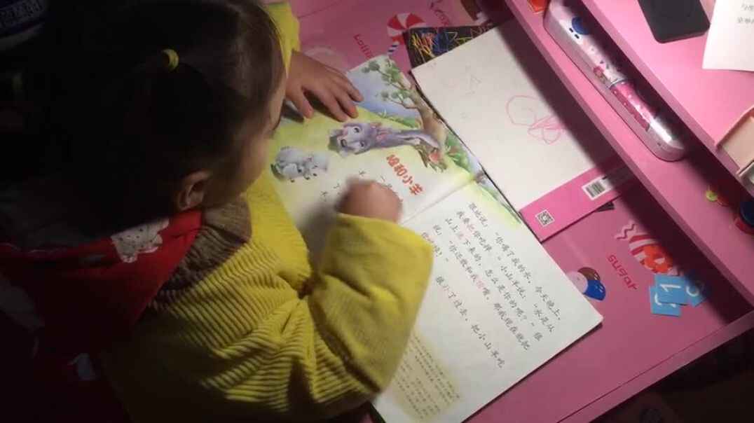 认真阅读的女孩
