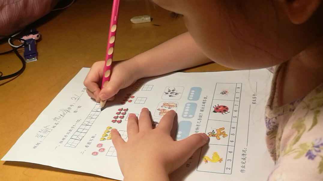 认真书写数字