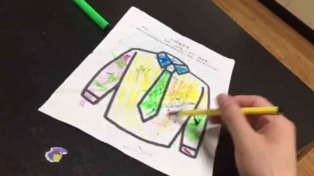 蜡笔画画