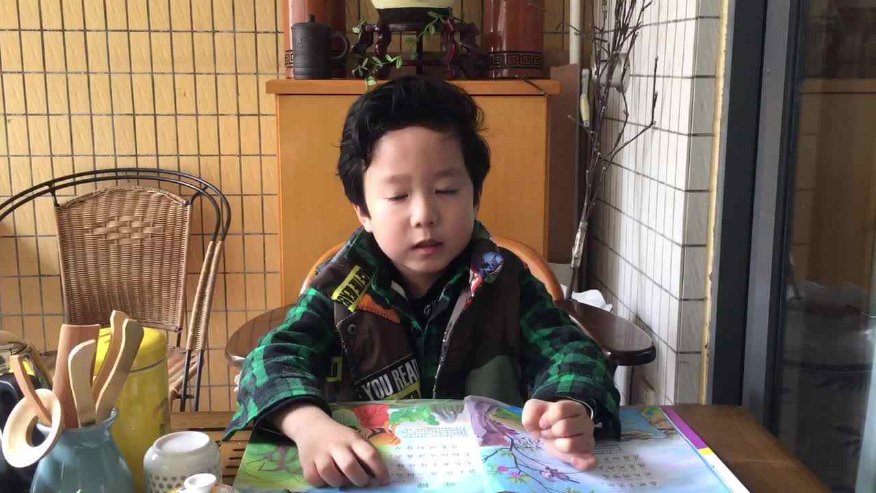 大A班时悦洋3月12日家庭作业朗读唐诗：咏柳