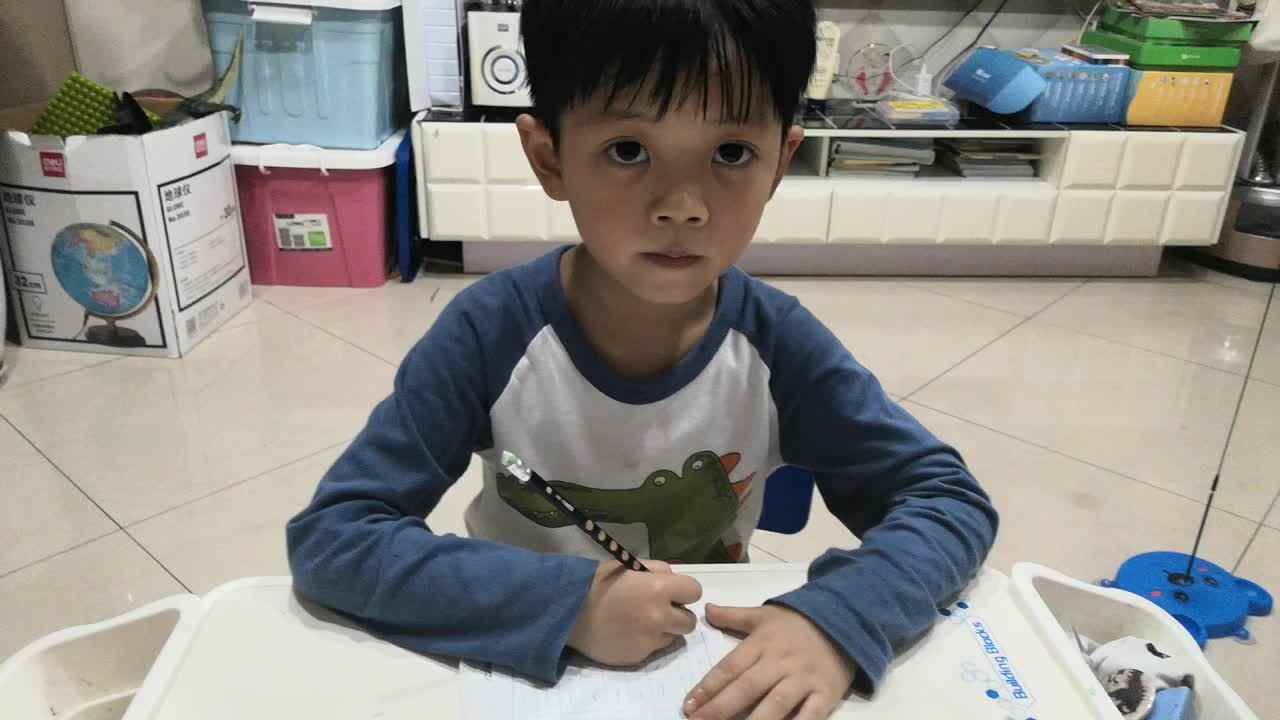 学习笔画“提”—大B班阳铭礼