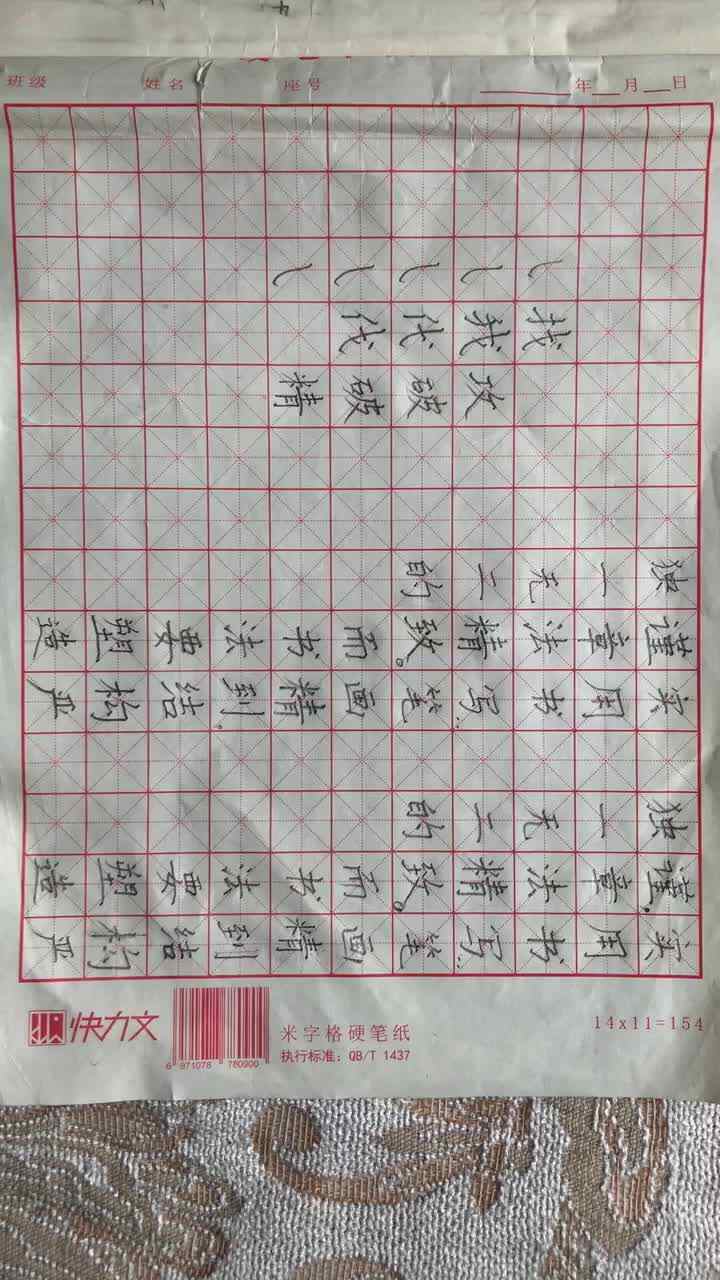 蒋馥羽13号语文写字作业