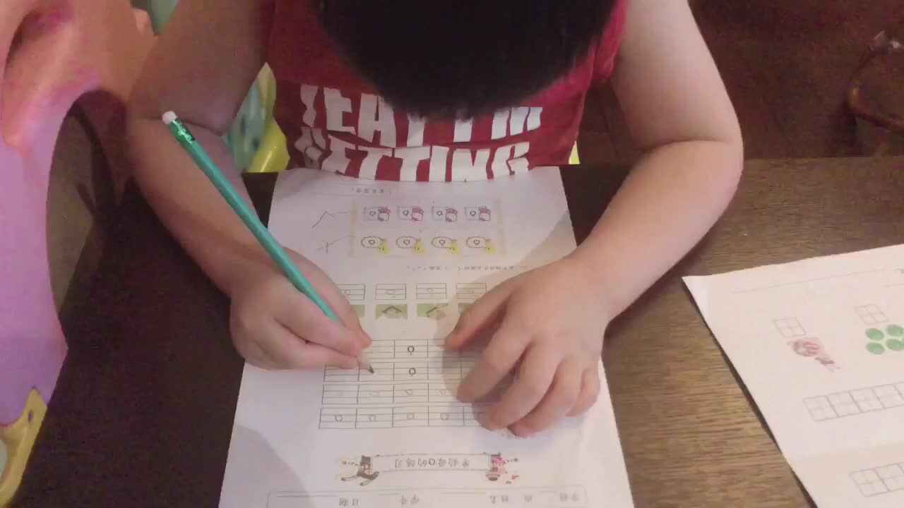 学习单韵母“o”，数字3-5