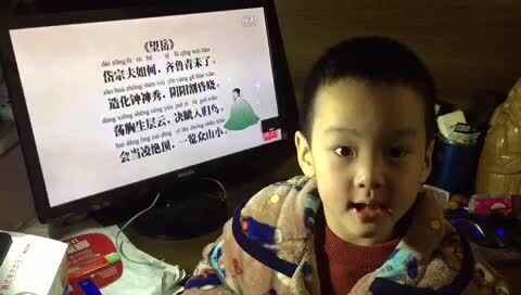 大C班袁承泽泰指读《望岳》