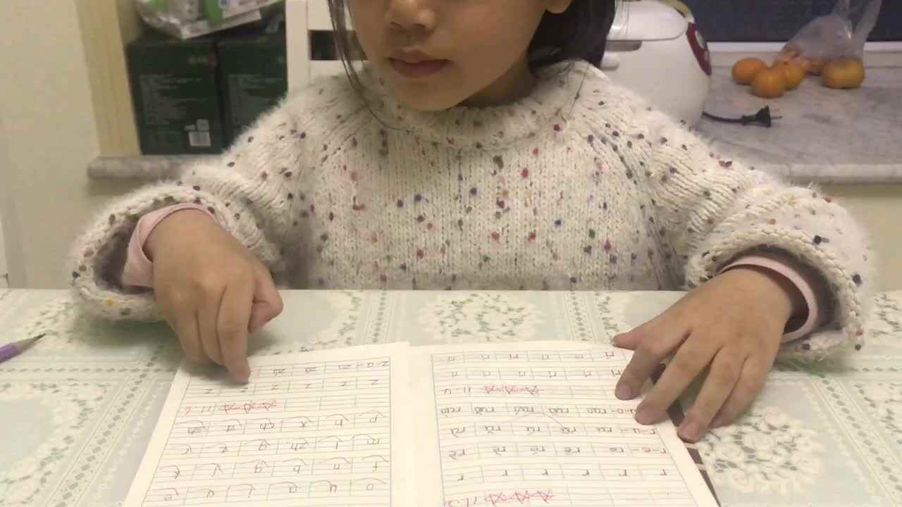 2020.11.9学前A班12号段雨馨家庭作业—（拼音书写）