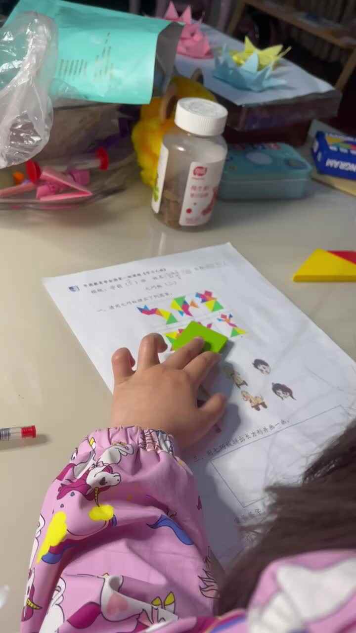 学前B班彭小宝七巧板拼图练习