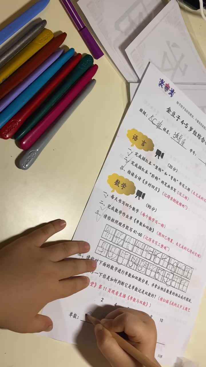 20210508大C班张睿瑾《分单数和双数》