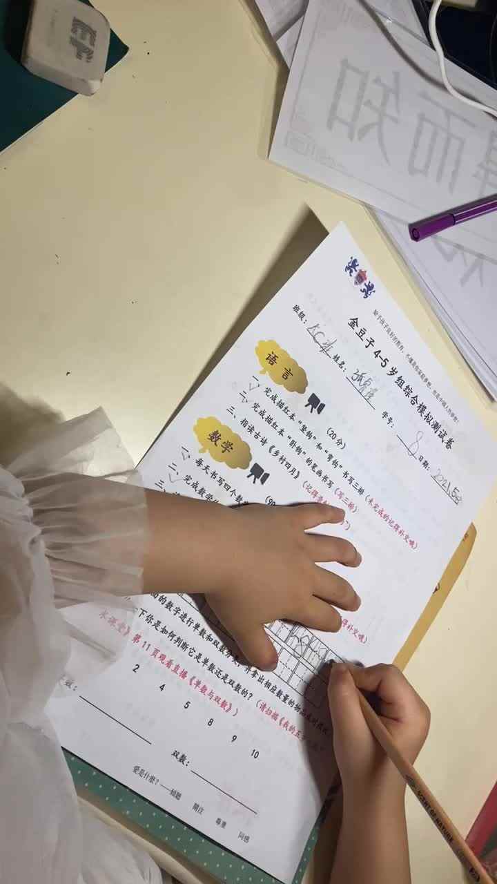 20210508大C班张睿瑾《默写数字》