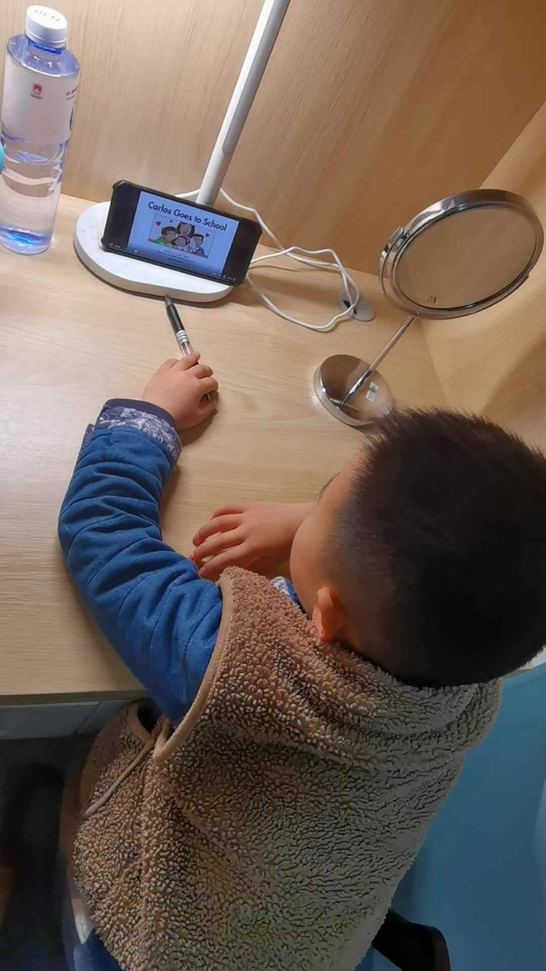 Carlos goes to school