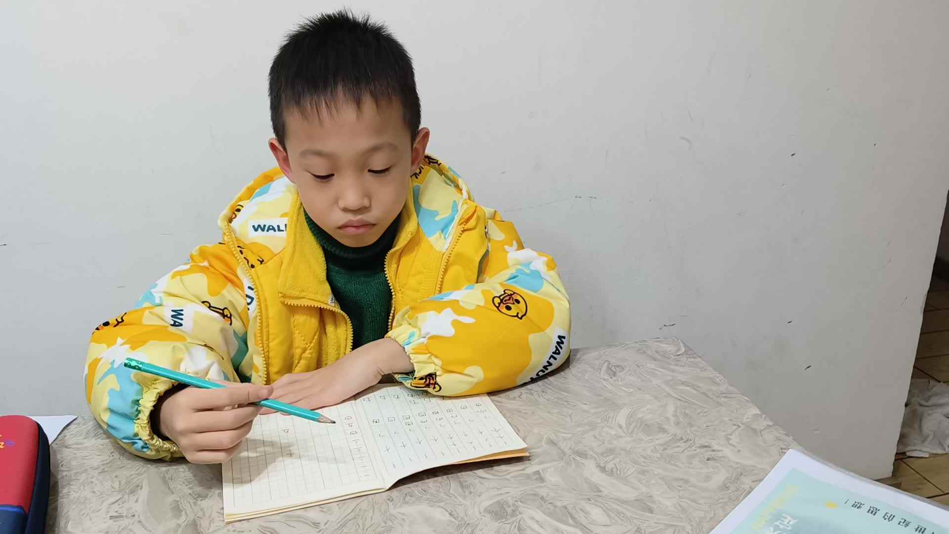 2023级学前B班张梓乐20230224，完成汉字一至五的书写练习