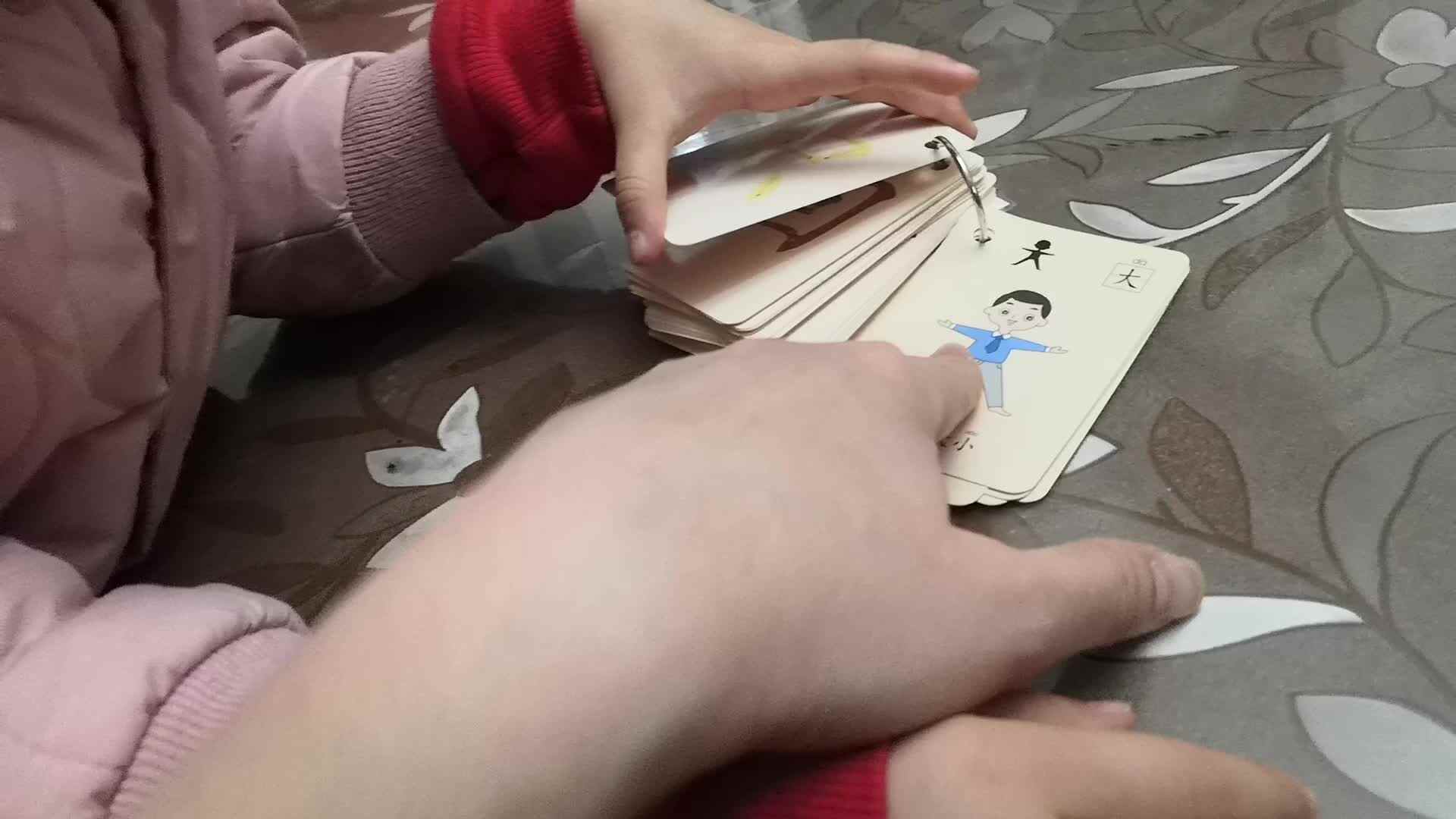 中B班12月8张芷萱识字“大、小、个、山、日”