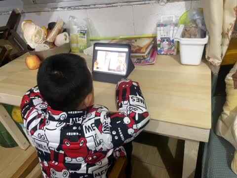 中B班赵芃栎观看英语视频