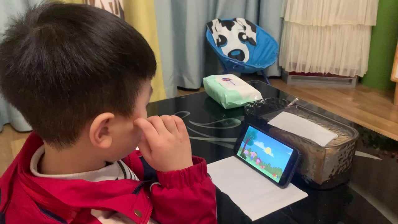 中B班杨育寒跟唱英文儿歌《金色的太阳》