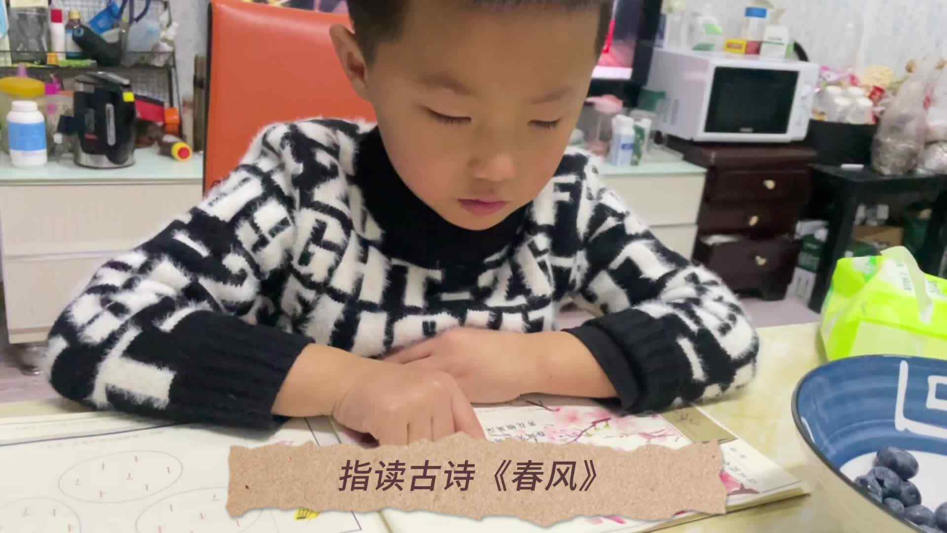 2024.2.29日张睦晨指读古诗《春风》