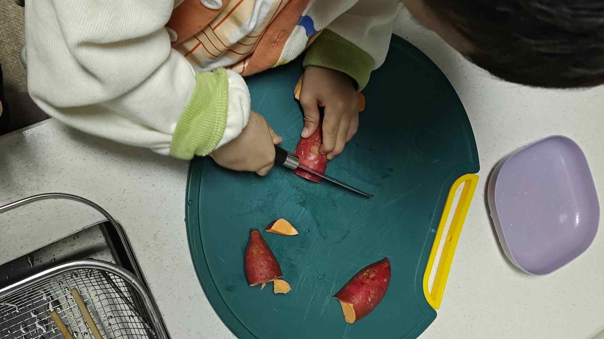 中B班王千与切东西训练