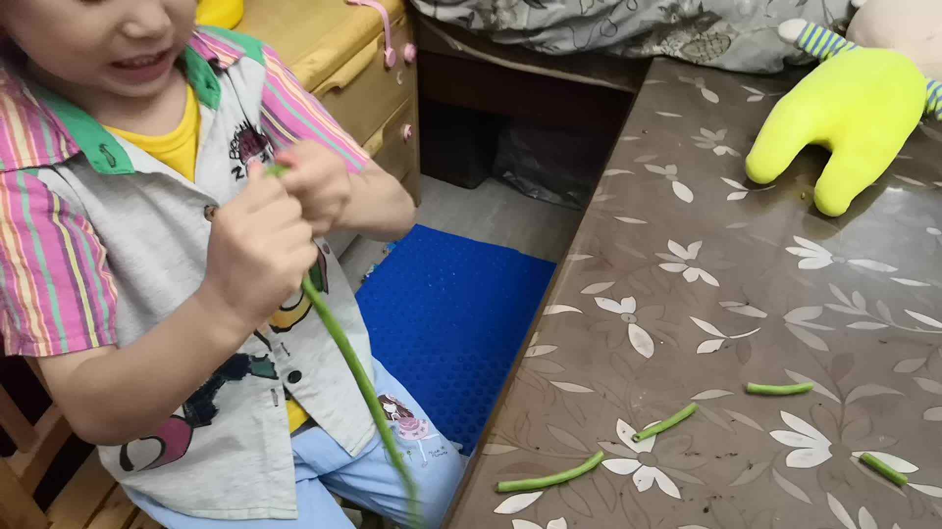 中B班6月17张芷萱练习摘豆角.mp4