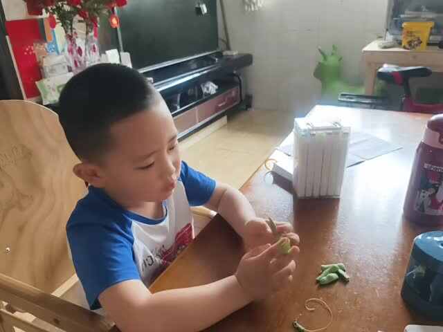 中B班赵芃栎练习择菜
