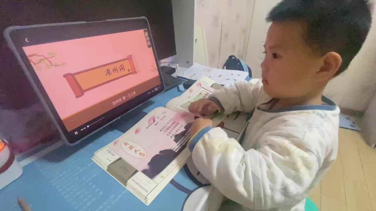 大B班吕子垚观看古诗（⁣凉州词二首·其一）20241109.MOV