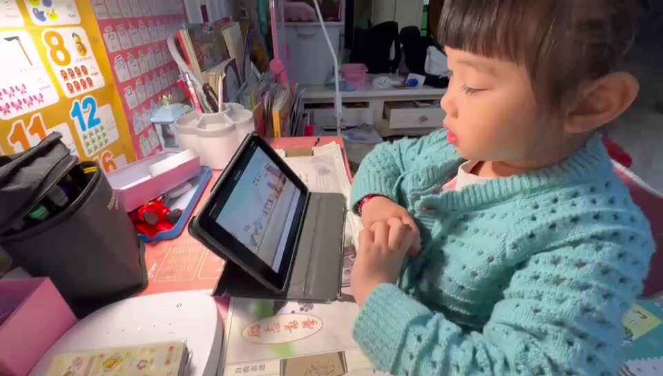 20241124大B班舒琳芯观看古诗视频《从军行》