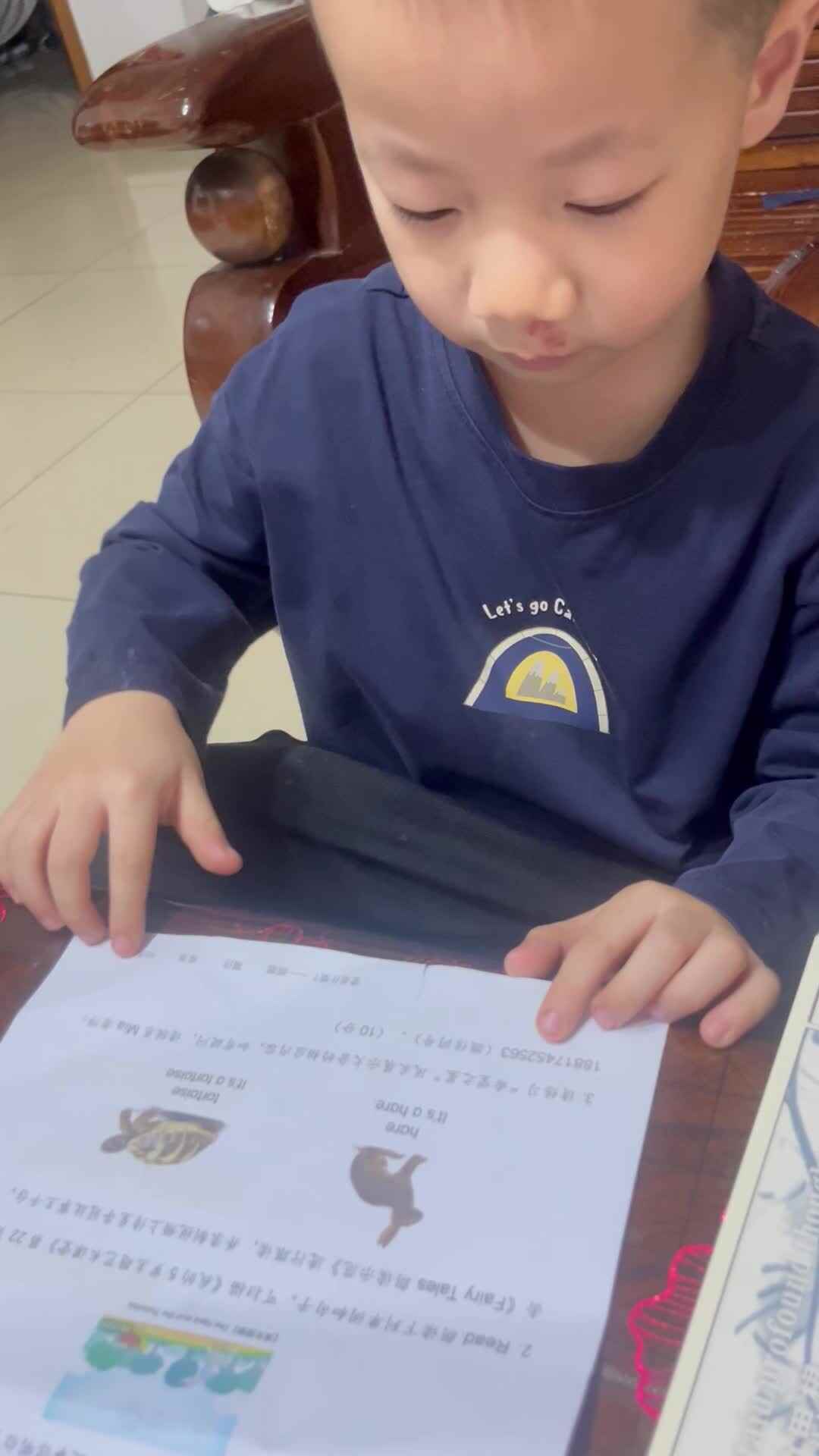 大A班 钟昊彦《野兔 乌龟英语指读》.mov