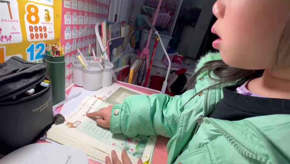 20241212大B班舒琳芯指读《一东 河对汉 绿对红》