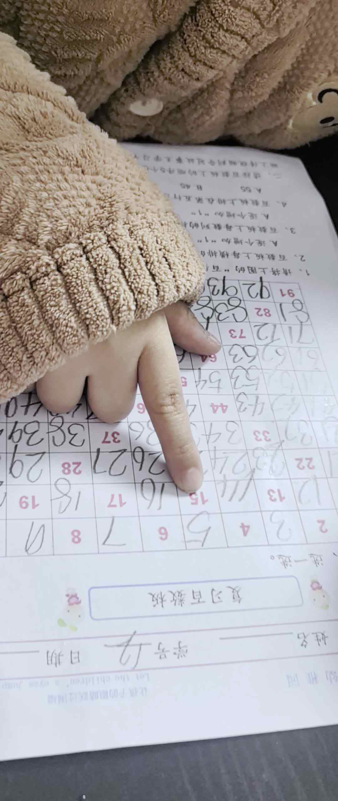 2025.2.21学B班李梓睿5个5个数数练习
