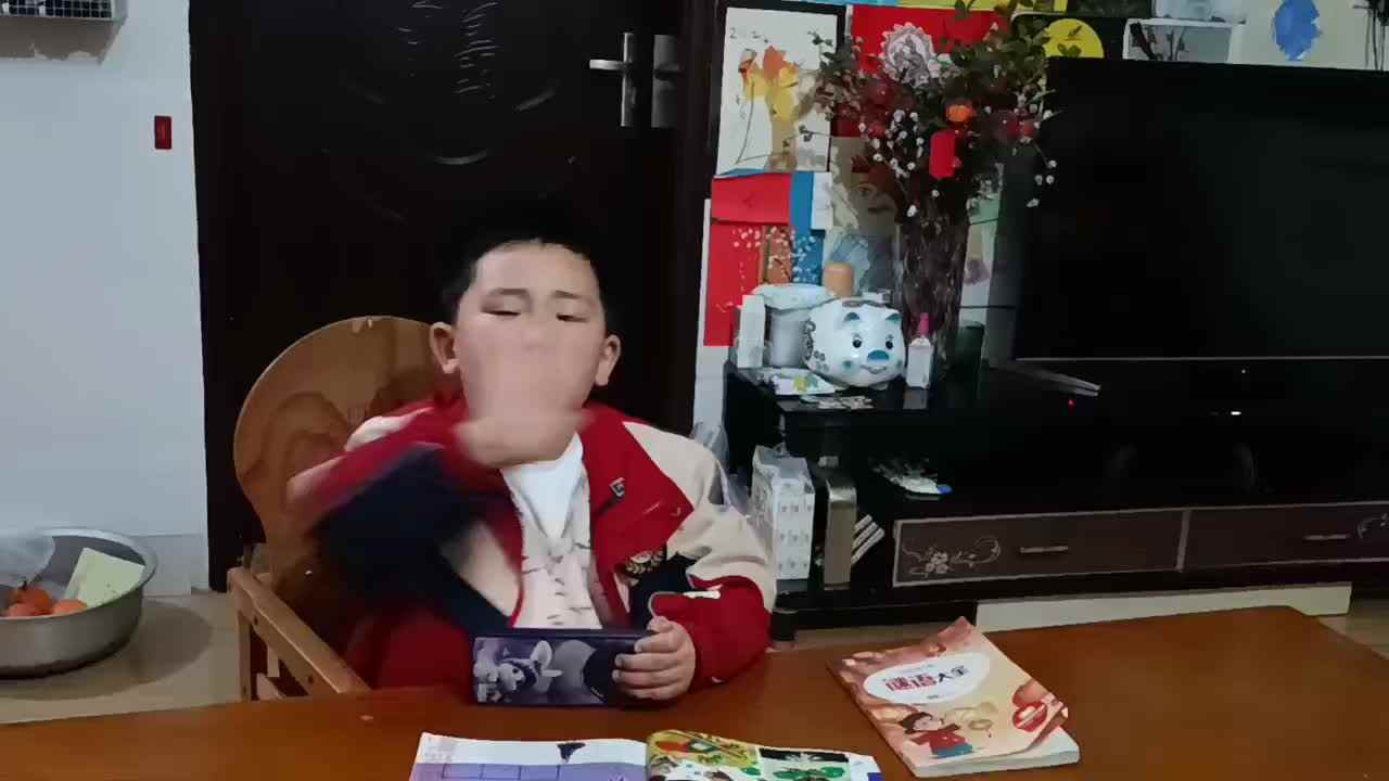 20250325大B班赵芃栎观看书写数字5的视频