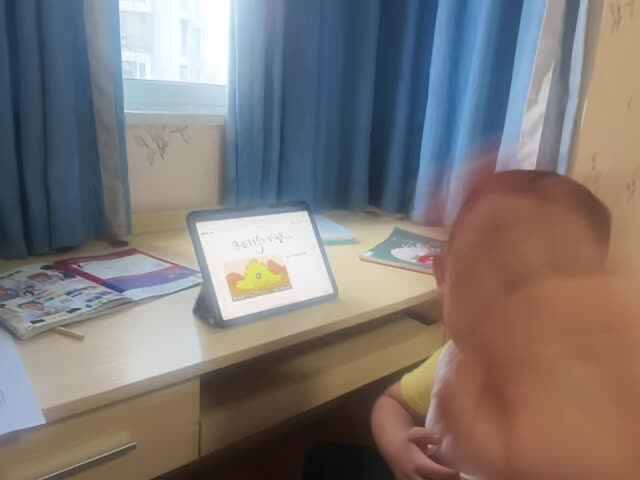20250713大B班赵芃栎观看英语视频《The Little Dinosaurs》