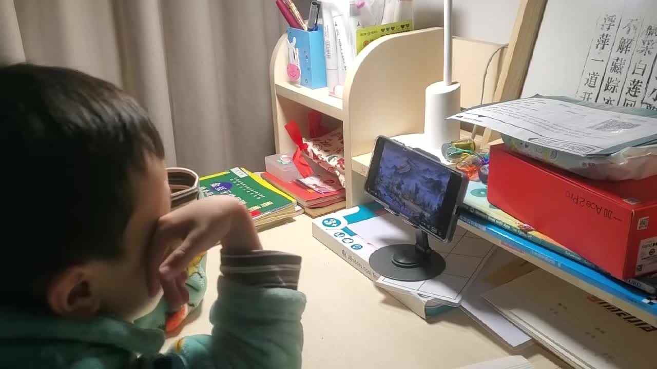 ⁣⁣2025.12.27学B班 王千与 学习古诗《秋暮村居》