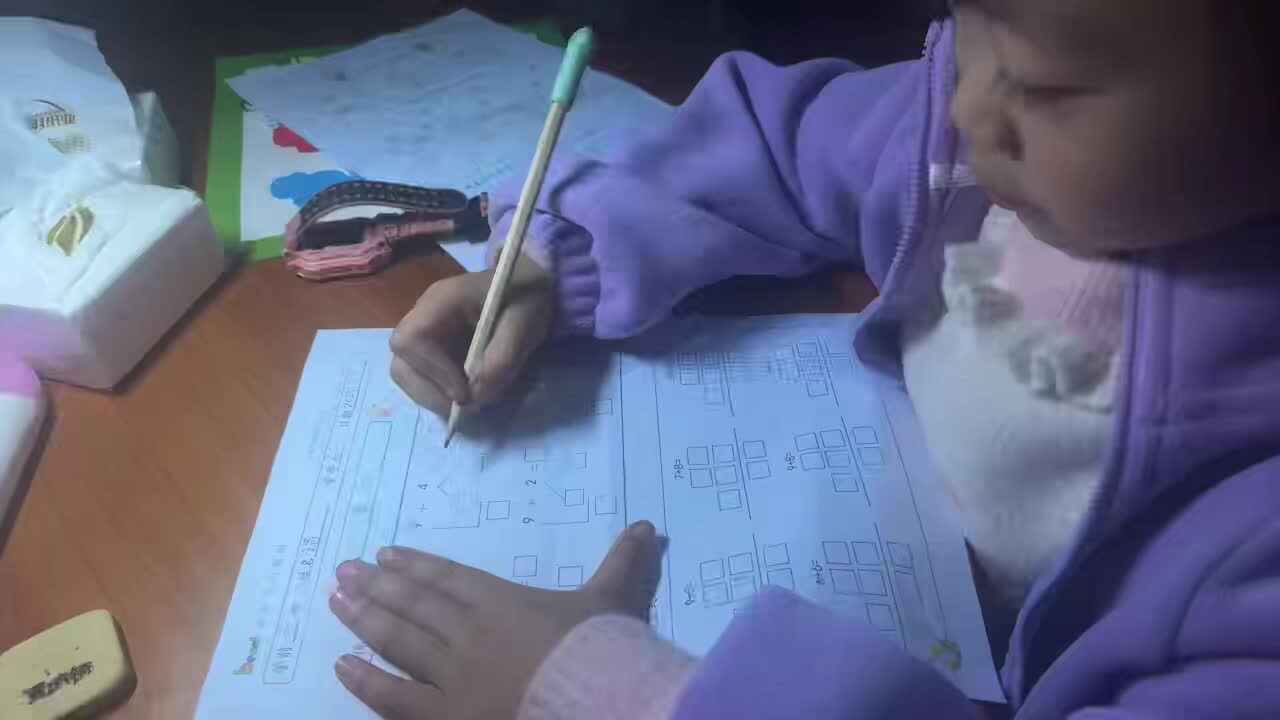 2025年12月9日学前B班谭诗锜完成数学作业单《复习》