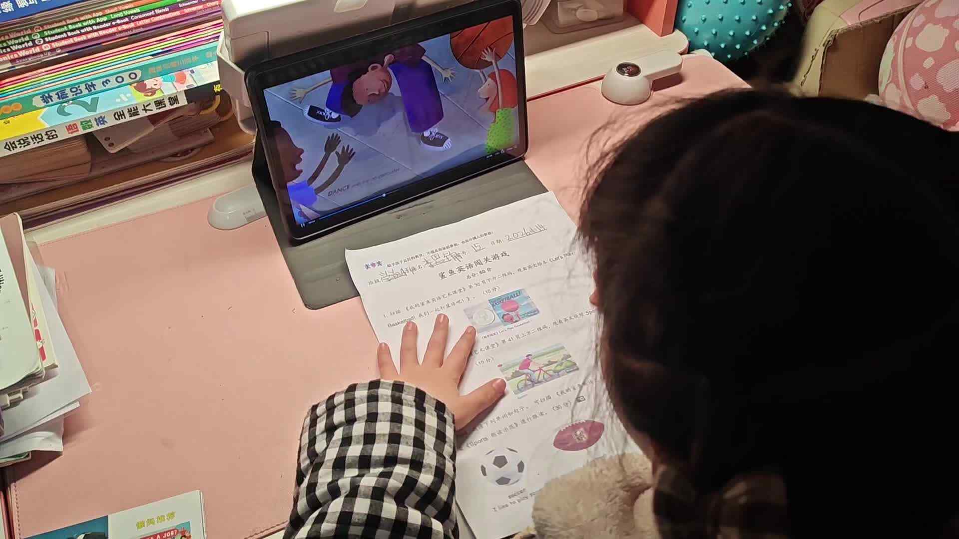 学A李思锦：英语/开合跳