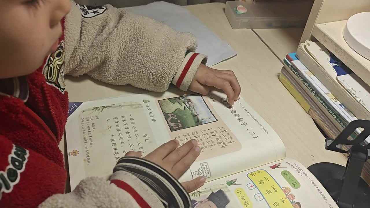 2026.3.16学B班 王千与 读《识字及阅读书17页》
