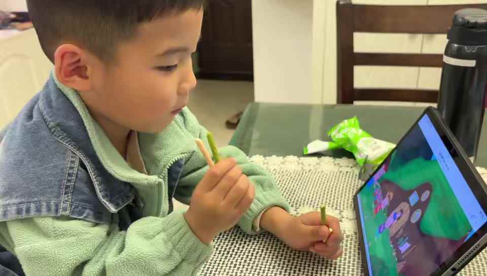 ⁣⁣大A班刘奕宸观看英语视频.mp4