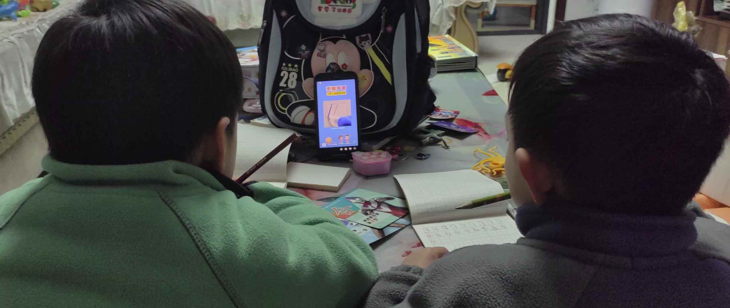 ⁣大A班2026.3.18李柯辰李柯佑看视频书写数字4.mp4