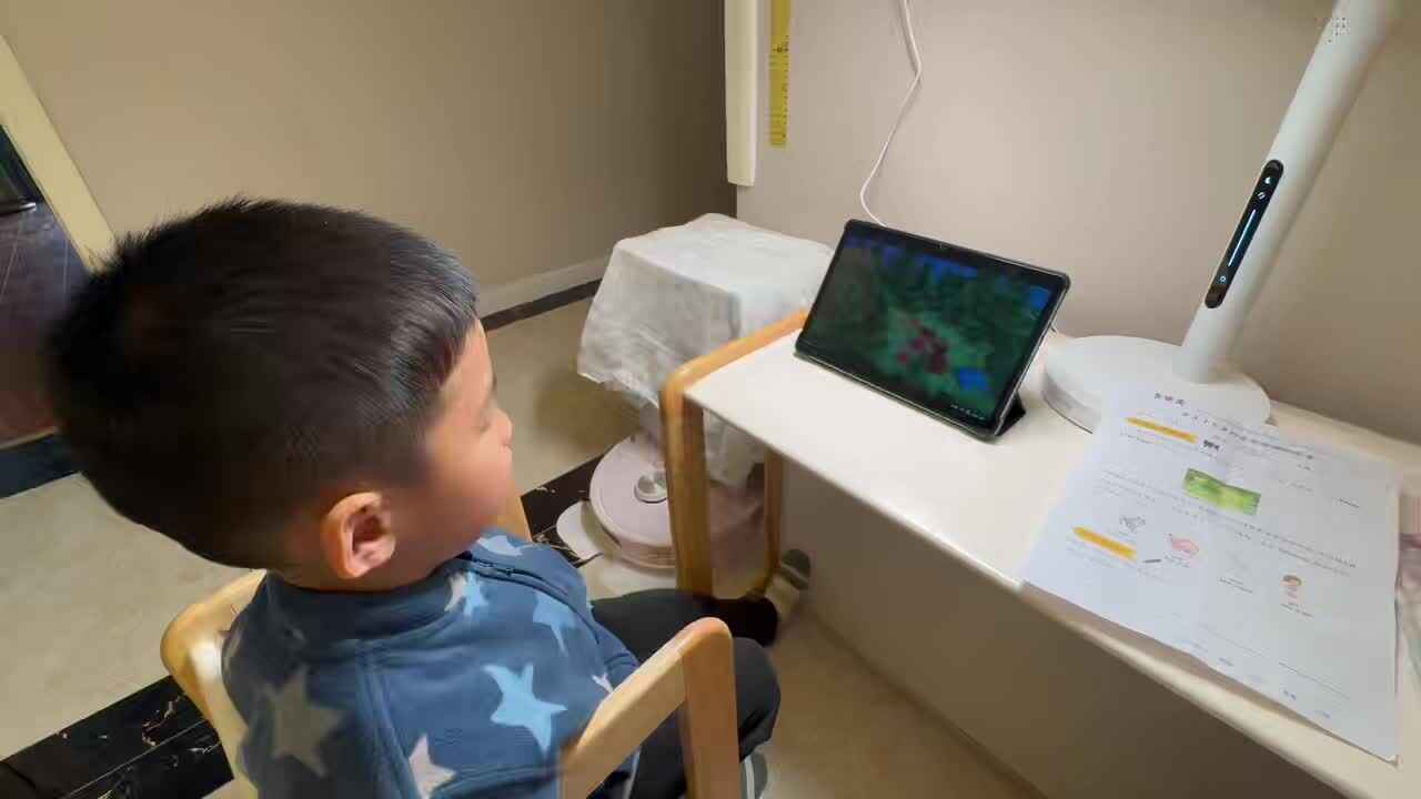 ⁣大A班刘奕宸观看英语视频.mp4