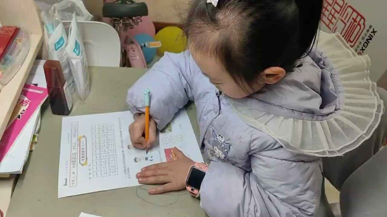 2026年3月13日学前B班谭诗锜完成作业单《有趣的数字（一）》