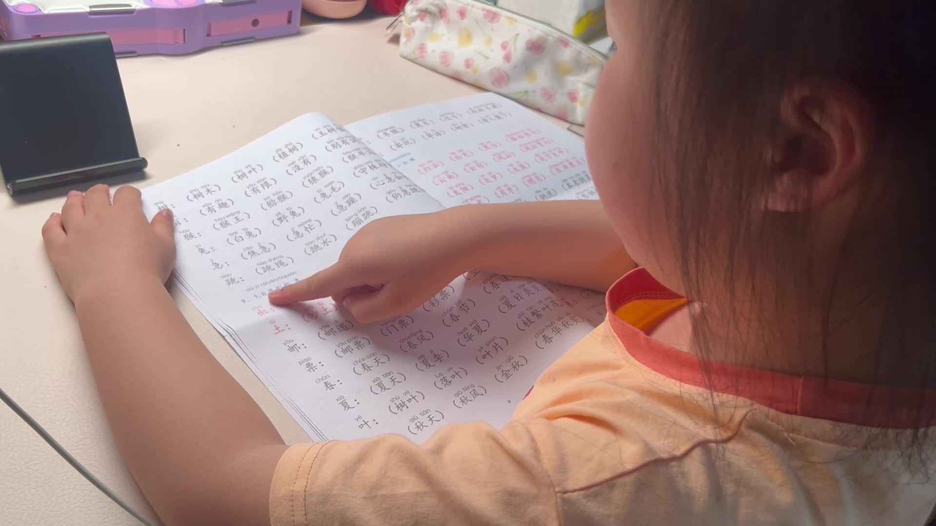 4.24学前A班赵欣奕指读汉字资料