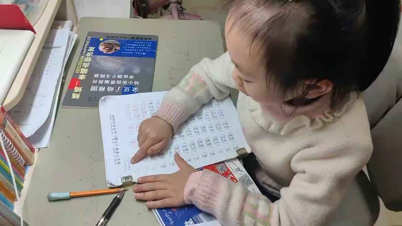 ⁣⁣⁣2026年4月1日学前B班谭诗锜指读语汉字资料1-6页的内容